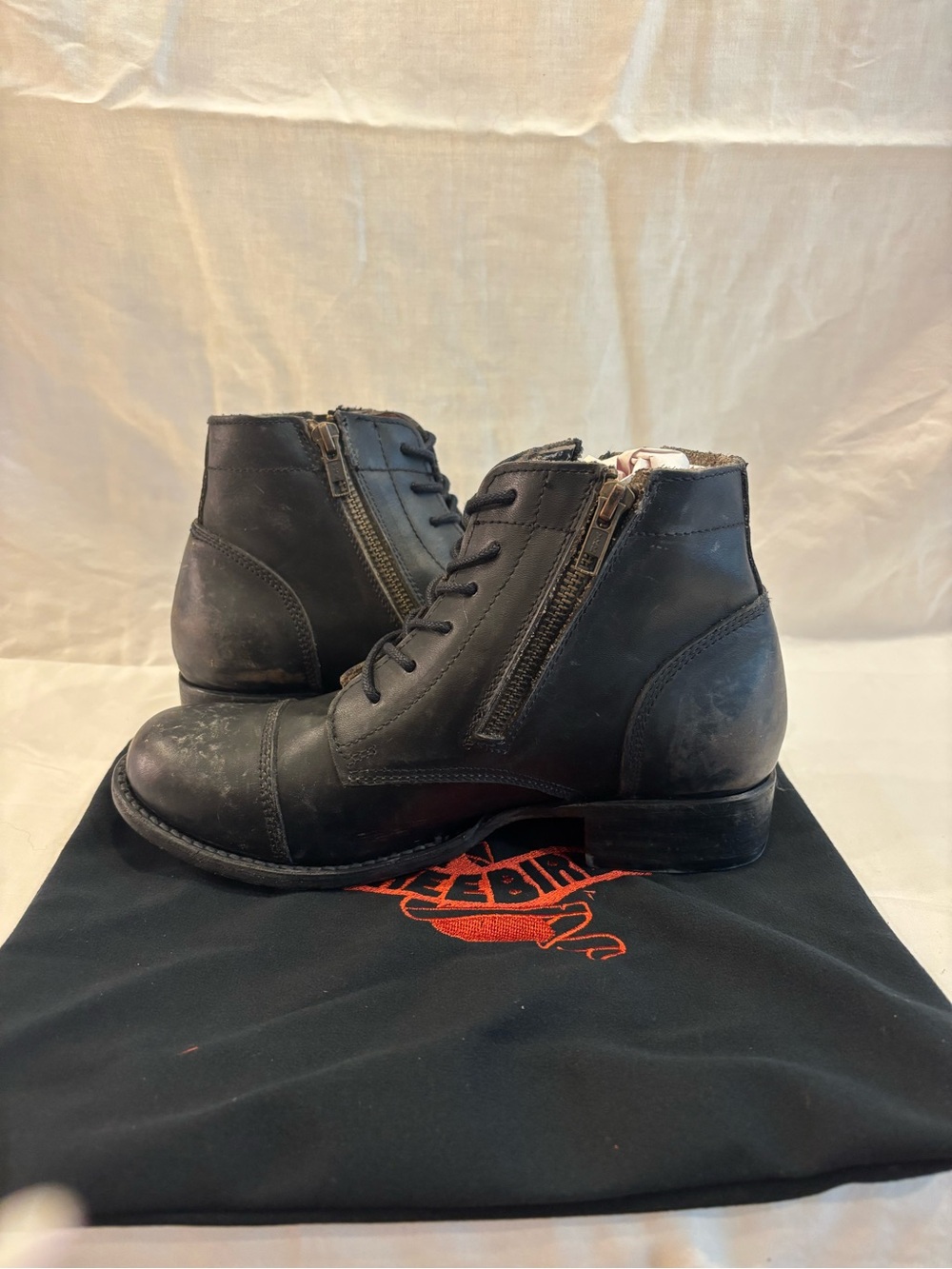 Freebird by Steven Rafter Black Rafter Lace-Up Ankle Boots with Side Zips - Picture 3 of 7